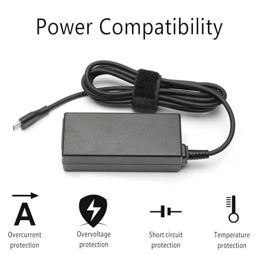 Image of 65W 45W USB C Laptop Power Replacement Adapter Charger for Lenovo Chromebook /Yoga /ThinkPad /HP Chromebook /Dell Laptop USB Type C Power Adapter