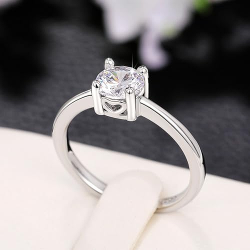 White Gold Plated Cubic Zirconia Engagement Rings Wedding Bridal Band Promise Rings Evening Parties Anniversary Valentine's Day Gifts Eternity Bands for Women2