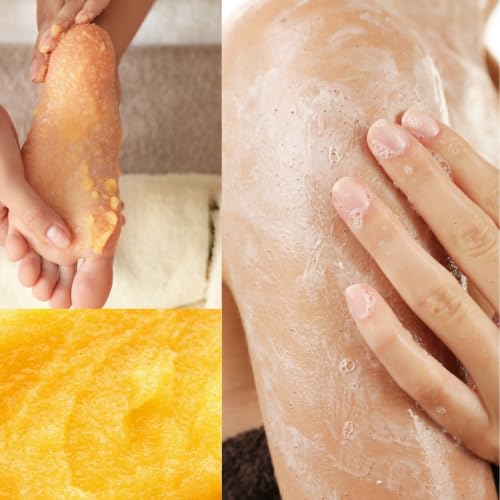 Amelia 3 Huts Turmeric Degreasing Scrub, Moisturizing, Exfoliating Body, Face, Hands,Feet Scrub, Nourishes Skin, Deep Cleansing Brightens the Skin from Dark Spots,Blemish Treatment.