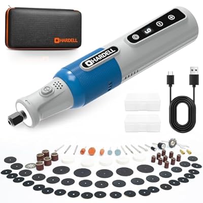 HARDELL Cordless Rotary Tool Kit, 8V 6-Speed Rotary Tool with Digital Display...