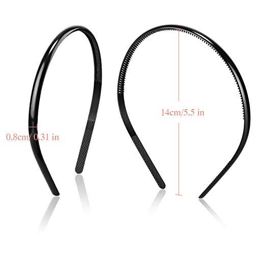 Foto von 4 Stücke Kunststoff Stirnbänder Mit Zähnen, 8 mm Breit - DIY Haarschmuck