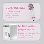 Pinceau de sèche-cheveux à double tension automatique,110V-120V/220V-240V,Voyages HairDryer Brosse,Petite brosse à air chaud,Bouche à sèche-cheveux,Petit pinceau à sèche cheveux,4 en 1 Séchoir à cheveux et Volumiseur Styler