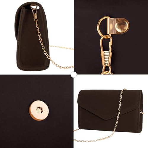 Image of Clutch Purses for Women Evening Bag Faux Suede Formal Party Wedding Cocktail Prom