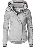 Sportlicher Damen Windbreaker mit abnehmbarer Kapuze in melierter oder gemusterter Optik