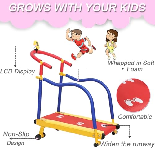 Image of Children's Treadmill,Fun and Fitness Exercise Equipment,Toddler Workout Equipment,for 3 to 8 Years Old Kids
