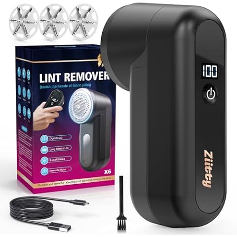 Ziitty Rechargeable Lint Remover with LCD Display Cover