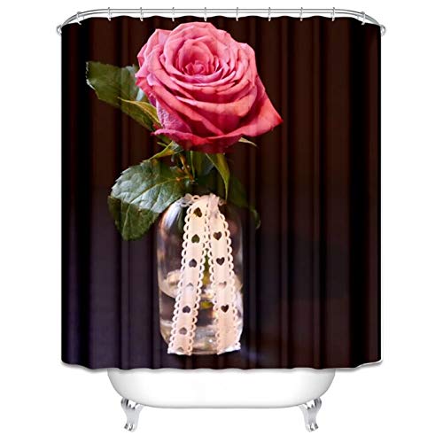 Rideau de douche anti-moisissure KnSam imperméable en polyester rose - 3