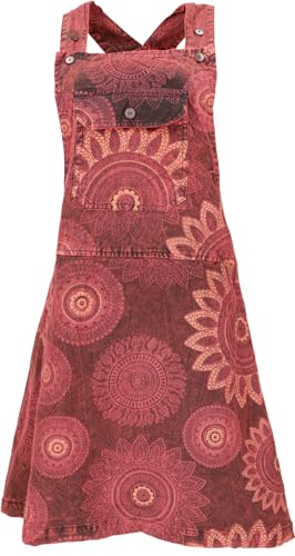 GURU SHOP Boho Latzrock, Trägerkleid, Latzkleid - Rostrot, Damen, Baumwolle, Size:XL