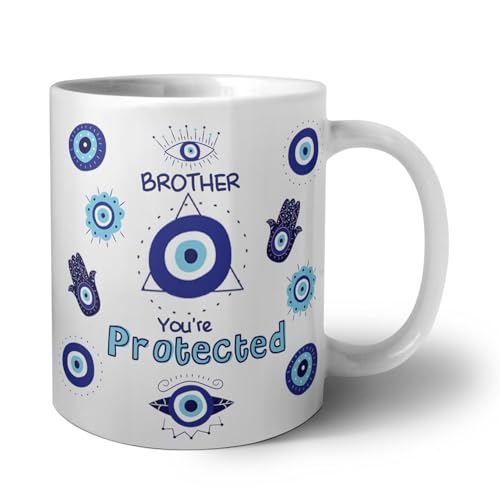 Image of EXPLEASIA Rakhi with Beautiful Ceramic Mug for borthers, Rakshbandhan special, Rakhi gifts (MugCombo-31)