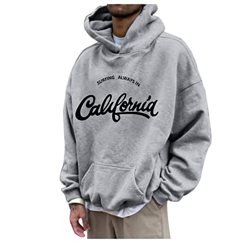 Pull de Noël à capuche homme gris L fini les vêtements serrés en automne et hiver