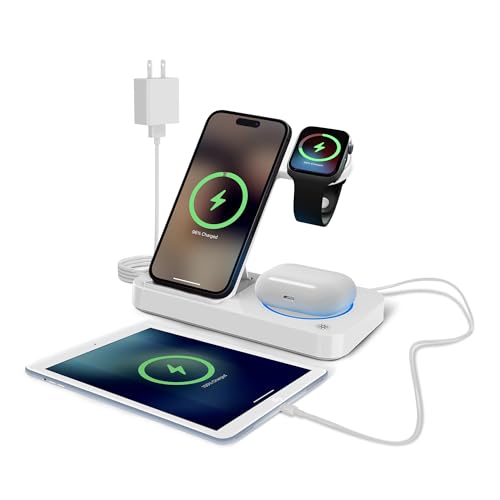 4 in 1 Wireless Charging Station for iPhone, Apple Watch & AirPods - Wireless Charger for iPhone...