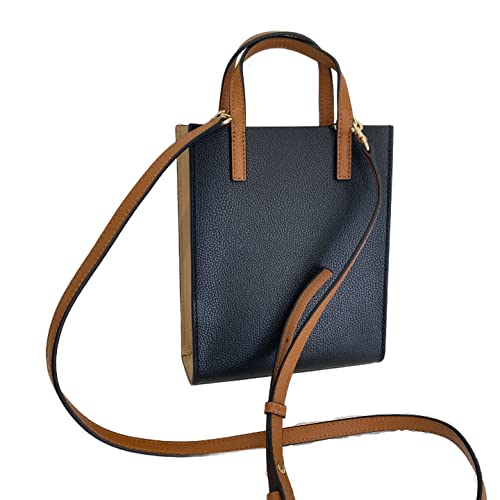 Image of Marc Jacobs H002L03FA22 Mini Smoked Almond Tan /Brown /Cream /Black With Gold Hardware 2 Way Women's Leather Messenger & Shoulder Bag