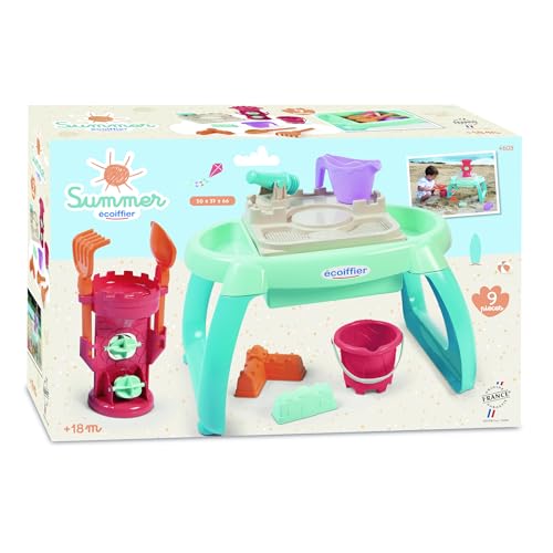 Ecoiffier - Table Sable Et Eau Enfant - 3 Compartiments avec Nombreux Accessoires Inclus - Dès 18 Mois - Jouet pour Enfant - 4603 - Garantie France Origine