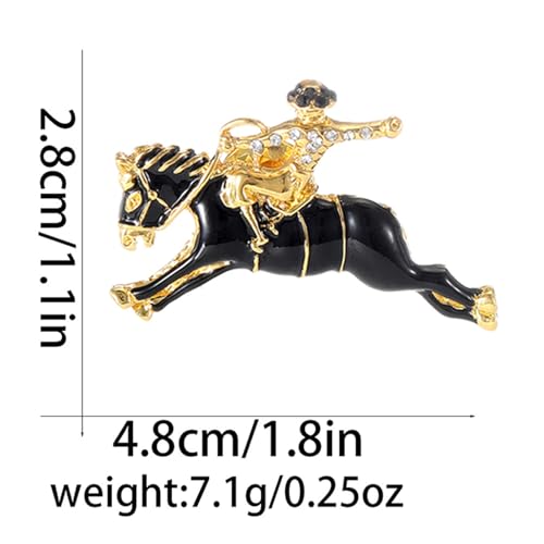 Image of Horse Brooch Pin for Women Men Fashion Vintage Kentucky Derby Race Horse Brooch Charming Rhinestone Horse Animal Lapel Pins