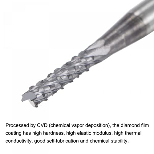 Image of uxcell End Mill CNC Router Bits, 2mm x 9.5mm 1 /8 inch Shank Diamond Film Coated Carbide Engraving Bit Milling Cutter Right Hand for PCB Plastic Fiber Wood 10pcs