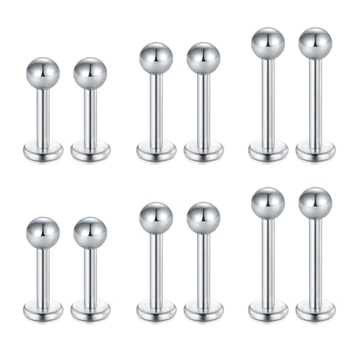Zolure 16G Acciaio Chirurgico Labret Monroe Piercing Labbro Tragus Helix Piercing Orecchio Piercing Jewelry 6mm 8mm 10mm