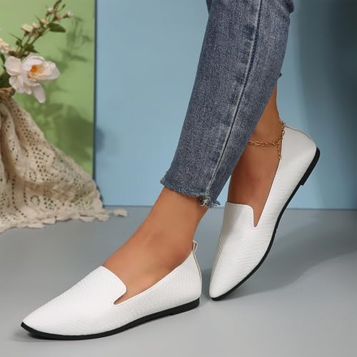 Fashion Dressy Flats for Women 2025 Pointed Toe Slip On Ballet Shoes Womens Walking Ballerina Flats Comfortable Business Casual Office Work Shoes Low Top Non-Slip Cute Ballet Loafer4