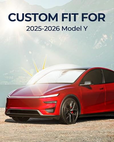 Image of Fit for Tesla Model Y Juniper 2025 2026 Car Window Shades with Suction Cups (No Falling), 8pcs Privacy Sun Shade Set for Front Windshield Side and Rear Windows, Full Window Covers for Camping Napping