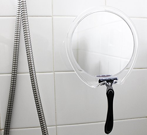 image for JiBen Fogless Shower Mirror with Power Locking Suction Cup, Built-in R