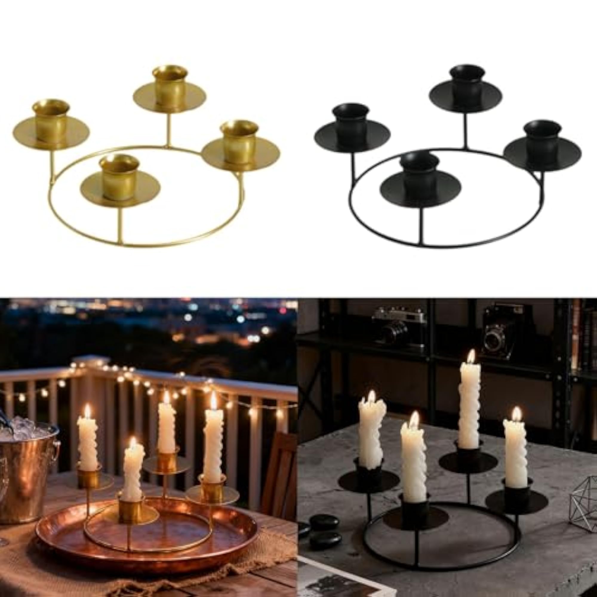 4 Arms Iron Candle Holder, Decorative Stand