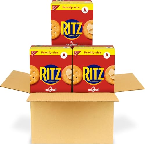 Image of RITZ Original Crackers, Snacks for Kids and Adults, Family Size, 3 Boxes | Bulk Lunch Snacks