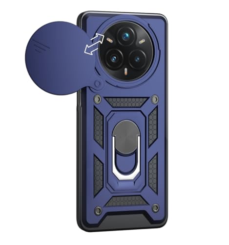 Image of Tough Armor Bumper Back Cover Case for Realme Narzo 80 Pro 5G | Sliding Camera Cover, Kickstand & Ring Holder 360 Degree Protection Back Cover Case for Realme Narzo 80 Pro 5G - Blue