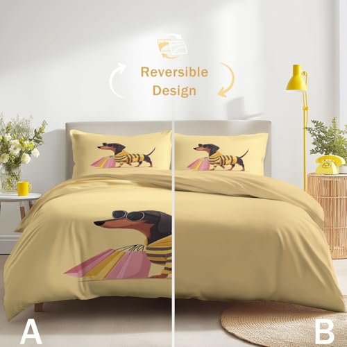 Housse de couette teckels à fermeture éclair pour changer son lit sans effort - 5