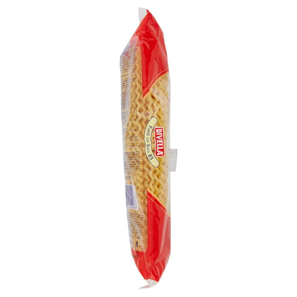 Italian Gourmet Pasta Fusilli col buco N°83 Hartweizen-Pasta groß 20 x 500g | Spirale lunga e forata; aus italienischem Grieß, poröse Struktur für Ragù, Gesamtnettogewicht 10 kg + Kostenlos Polpa 400g
