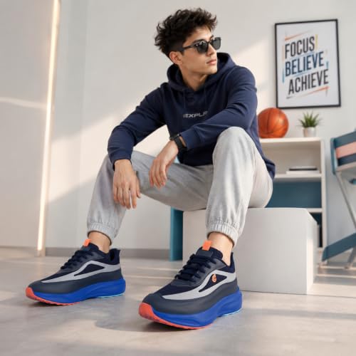 Image of Centrino Casual Sneakers for Men | Shoes for Man Stylish | Lightweight Lace-Up Canvas Shoes with Cushioned Insole | Breathable Comfortable Walking Shoes | Anti-Skid Sole | Mens Shoes for Office Outings (6832)