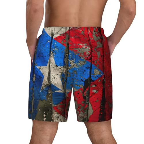 Puerto Rico Wallpaper Flag Print Men Stylish Functionality Swim Trunks Breathable Beach Shorts Surfing Gym Fishing4