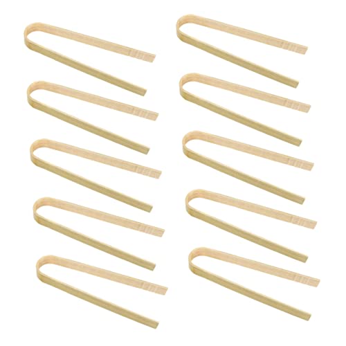 MUCKLILY 1set Food Tongs Bread Clips Heat Resistant Kitchen Tool for Grilling Serving Random Color for Steaks Vegetables 10pcs