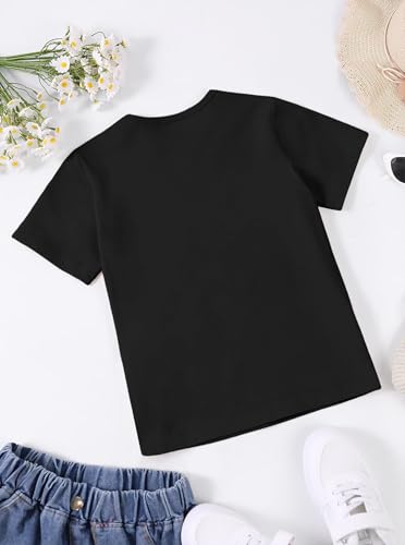 Image of Girls' Graphic Tees Summer Cute Tops Casual Short Sleeve Crew Neck T Shirts