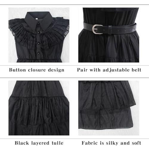 GMEDJVE Black Princess Costume Dress for Girls Kids Halloween Cosplay Costume Party Outfits with Accessories - Image 2