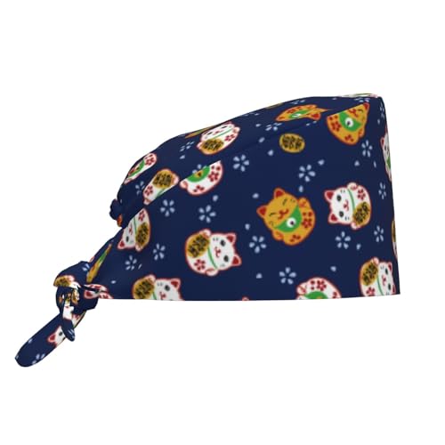 Image of Working Cap Scrub Cap with Sweatband Adjustable Unisex Women Tie Back Hat Nurse Surgical Caps