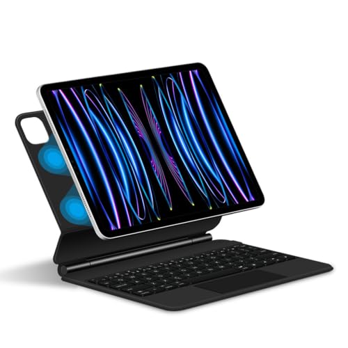 CNSXHAO iPad Air 11�iM3 2025/M2 2024�j�^Pro 11�i��4����^��3����^��2����^��1����j�^Air 5�^4 10.9 �Ή��L�[�{�[�h�P�[�X�A�}�O�l�b�g���t���[�e�B���O�J���`���o�[�X�^���h�A7�F�o�b�N���C�g�t���L�[�{�[�h