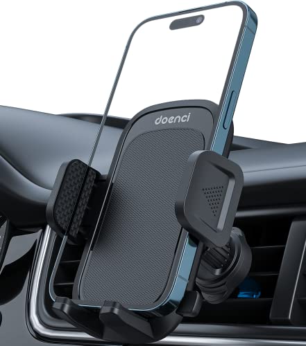 doenci Soporte Móvil Coche con Gancho de Clip actualizado, Accesorios Movil Coche de 4 a 7 Pulgadas, Sujeta Moviles para Rotación de 360 Grados para iPhone