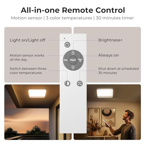 Image of FULEN LED Ceiling Light Motion Sensor, Motion Sensor Light for Home Indoor, Wireless Magnetic Lights for Wall, Cabinet Light, Automatic On /Off, Rechargeable, Adhesive (Three Pack)