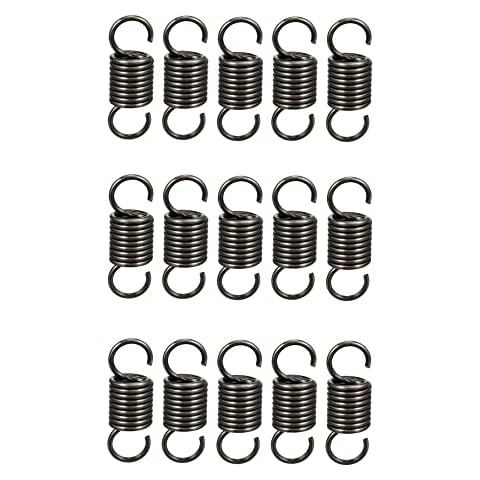 15 pcs Stainless Steel Double Hook Tension Spring, 304 Stainless Steel Compression Springs 1.2mm x 8mm x 30mm Tension Spring with Steel Hooks Cover