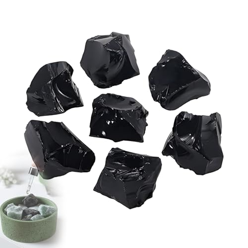 Uncle yang 200g Obsidian Rohstein Set – Schwarzer Naturkristall, Heilstein, Dekosteine, Meditationsstein, Aromastein, Reiki, Chakra, Geschenkidee