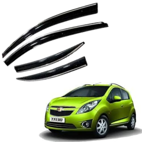 Image of CAR SAAZ Chrome Line Door Visor for Beat (2009-2017)(Set of 4Pcs) | Wind Deflector, Rain Guard