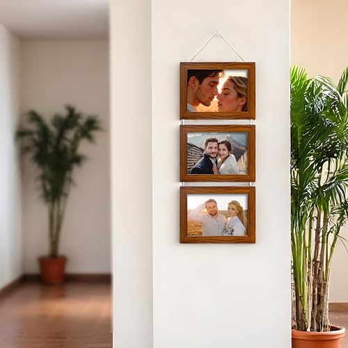 Image of Art Street Photo Frame For Wall Set Wall Hanging Photo Frame For Home and Office Decoration (Brown, 5x7 Inches)
