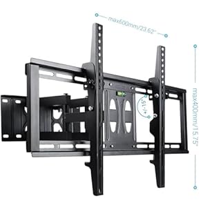 SERDAS Supporto da parete per TV ad angolo, inclinabile e girevole, supporto per TV Full Motion per schermi piatti LCD, LED, plasma da 32-65 pollici