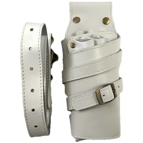 【GLASS FROG】シザーケース 5丁挿し 本体・ベルト本革 美容師 トリマー スリム(ホワイト)