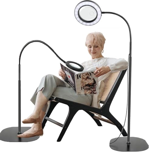 Listado de Iluminación para lectura comprados en linea. 43 WULAR Lupa con Luz LED 10X/20X, Lámpara con Lupa 2 en 1, 3 Modos de Color y 10 Niveles de Brillo, Lupa Iluminada para Lectura, Costura, Manualidades, Oficina y Hogar