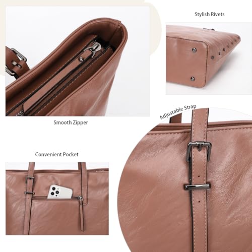 Image of KL928 Handbag for Women Tote Bag PU Leather Large Shoulder Bag Top Handle Satchel Purses 2Pcs Set