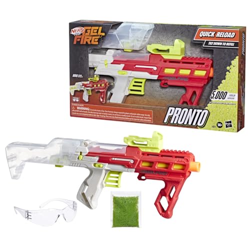 Image of Nerf Pro Gelfire Pronto Blaster, Quick Reload, Instant Fire, 800 Rounds Total Capacity, 5000 Gelfire Rounds, Eyewear, Gifts for Teens 14+