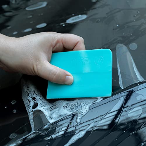 Image of FOSHIO PPF Squeegee for Vinyl, Blue 70A Hardness Medium Size Anti-Scratch TPU Rubber Window Tint Squeegee for Paint Protection Film, Car Window Tinting