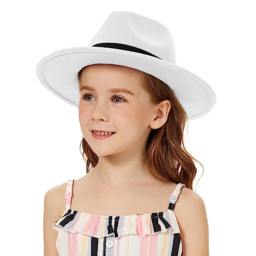 Wide Brim Fedora Hats for Kid Classic Panama Hat Show Best Xmas Gift for Boys Girls