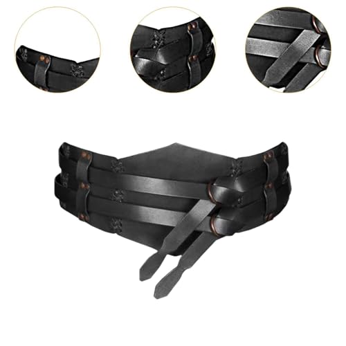 misppro Medieval Waist Belt for Adults Halloween Cosplay Accessory Girdle Renaissance Costume Belt- Black3
