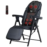 Ezencon Foldable Electric Massage Chair with Heat FR-M25D Full Body Massage Portable Adjustable Backrest Height Neck Position Suitable for Heights from 59 in to 79 in